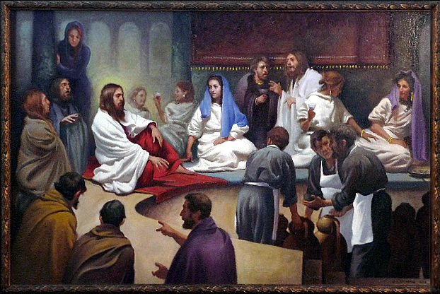 Recently completed “Wedding Feast of Cana” by painting instructor William Nathans.